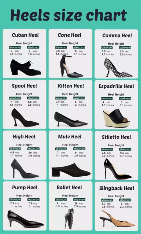 kitten heels size chart.